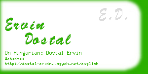 ervin dostal business card